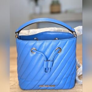 Michael Kors Blue Quilted Bucket Bag